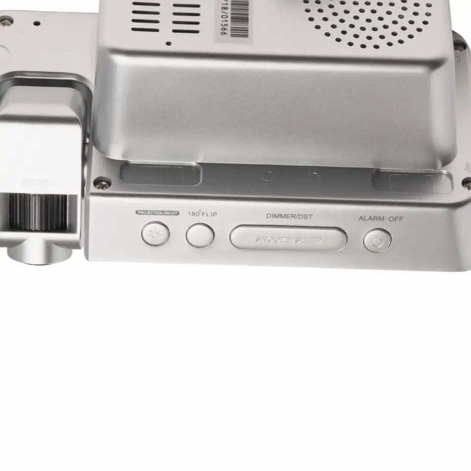 Radio reloj FM Denver PLL con alarma dual, proyección de reloj de 180° y pantalla LED de 1,2" | CRP-618